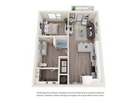 a 1 bedroom floor plan  villas at spring creek apartments